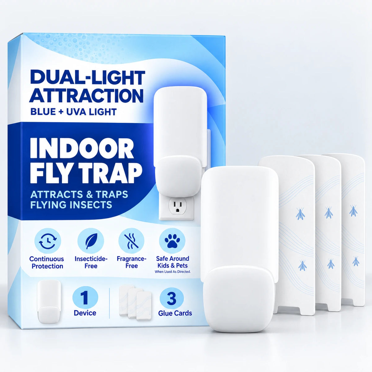 Dual-light indoor fly trap